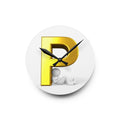 Golden Letter P Initial Acrylic Wall Clock | Monogram Decor