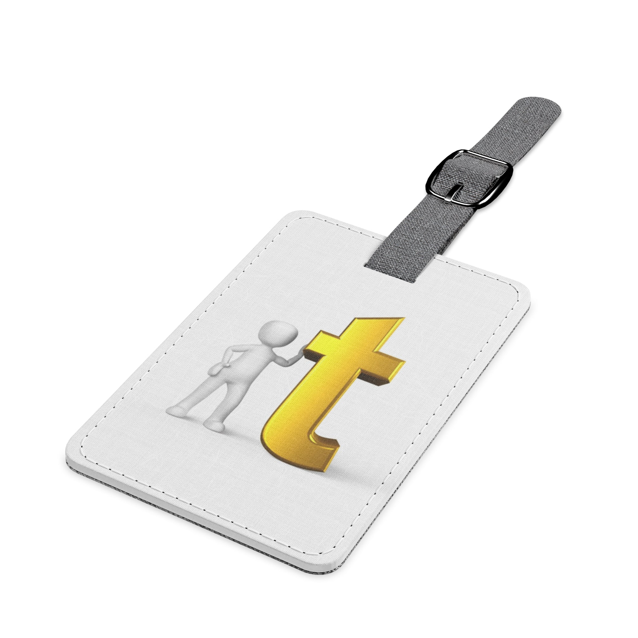 Gold Letter T Monogram Luggage Tag