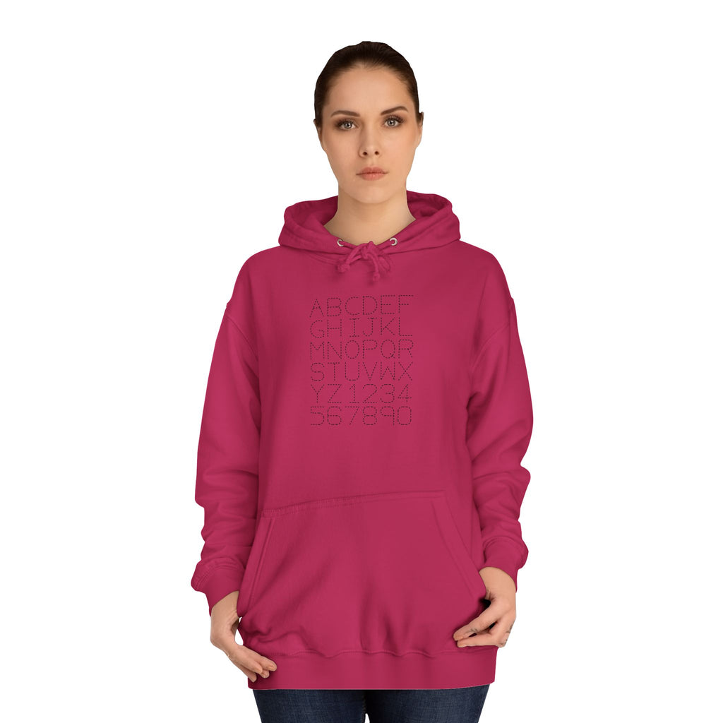 College Dotted Alphabet Hoodie | Campus Sweatshirt, Collegiate Style