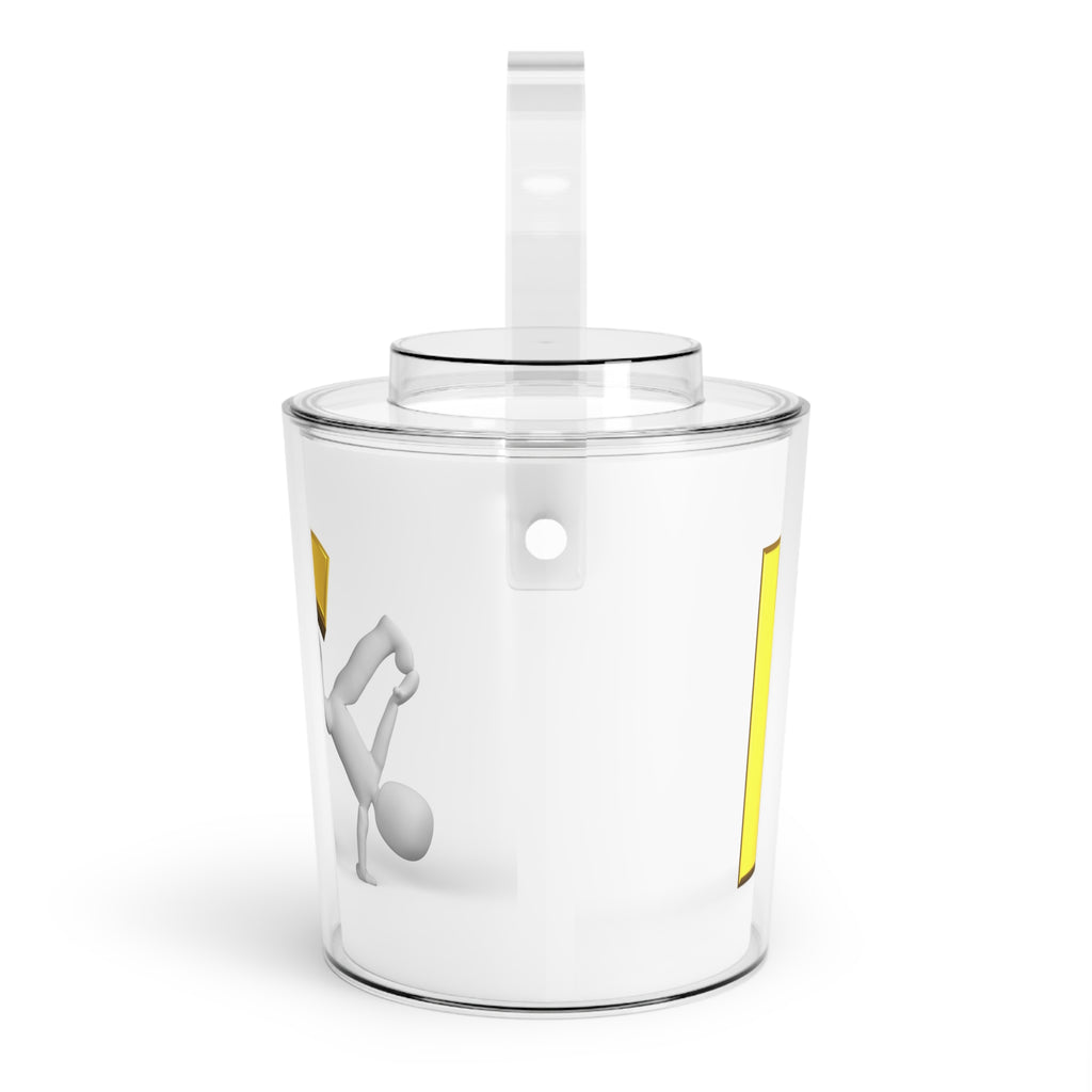 Yellow Letter R Character Ice Bucket with Tongs | Monogram Initial Cooler