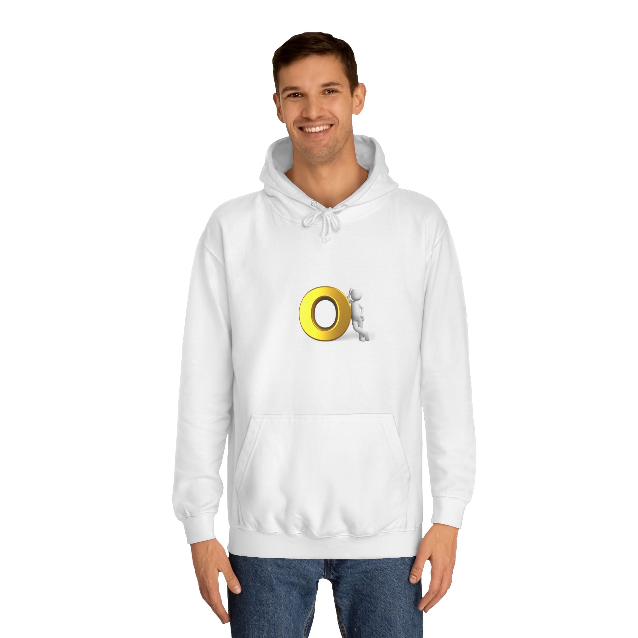 Gold O Letter with 3D Figure Hoodie | Monogram O Sweatshirt