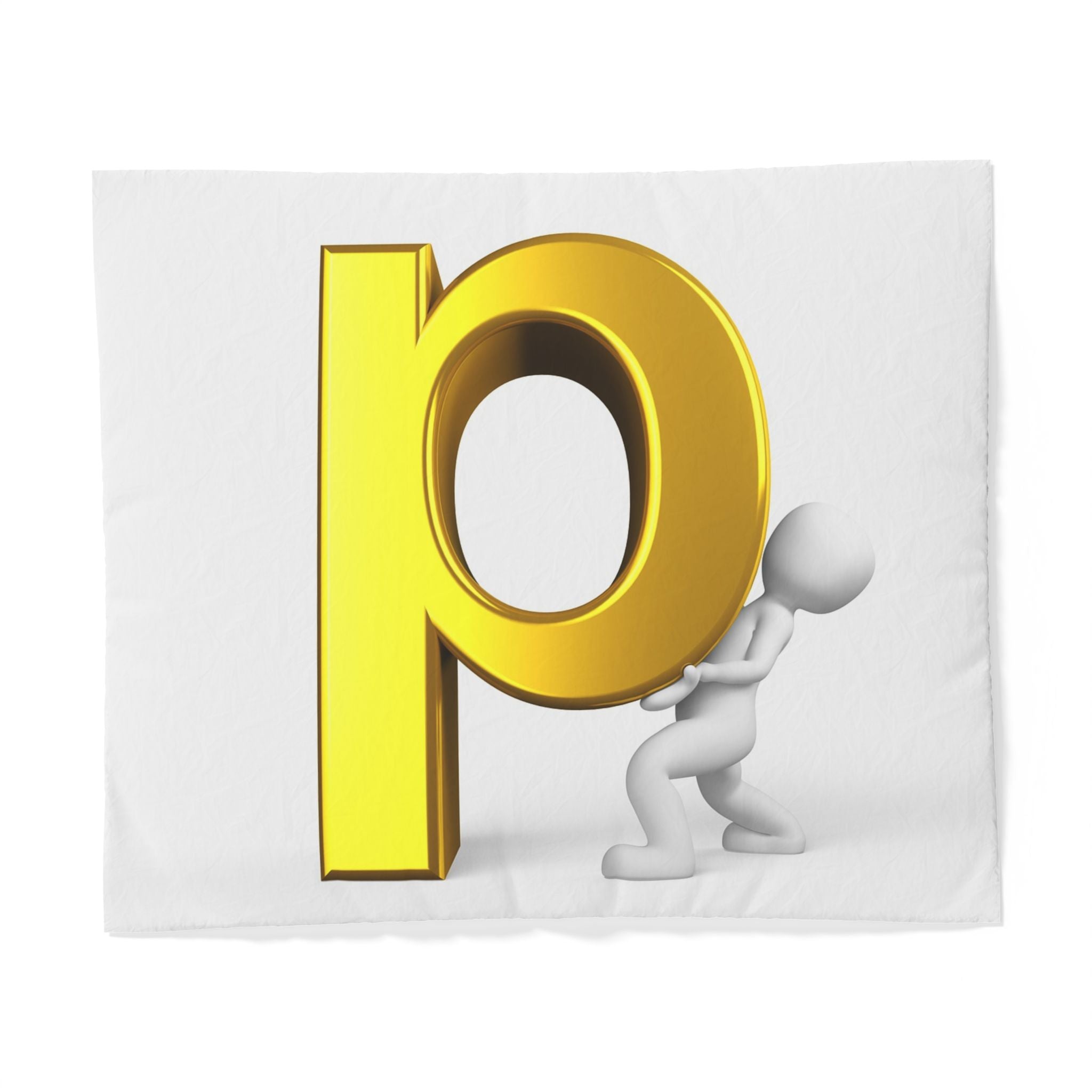 Housse de couette lettre P en 3D