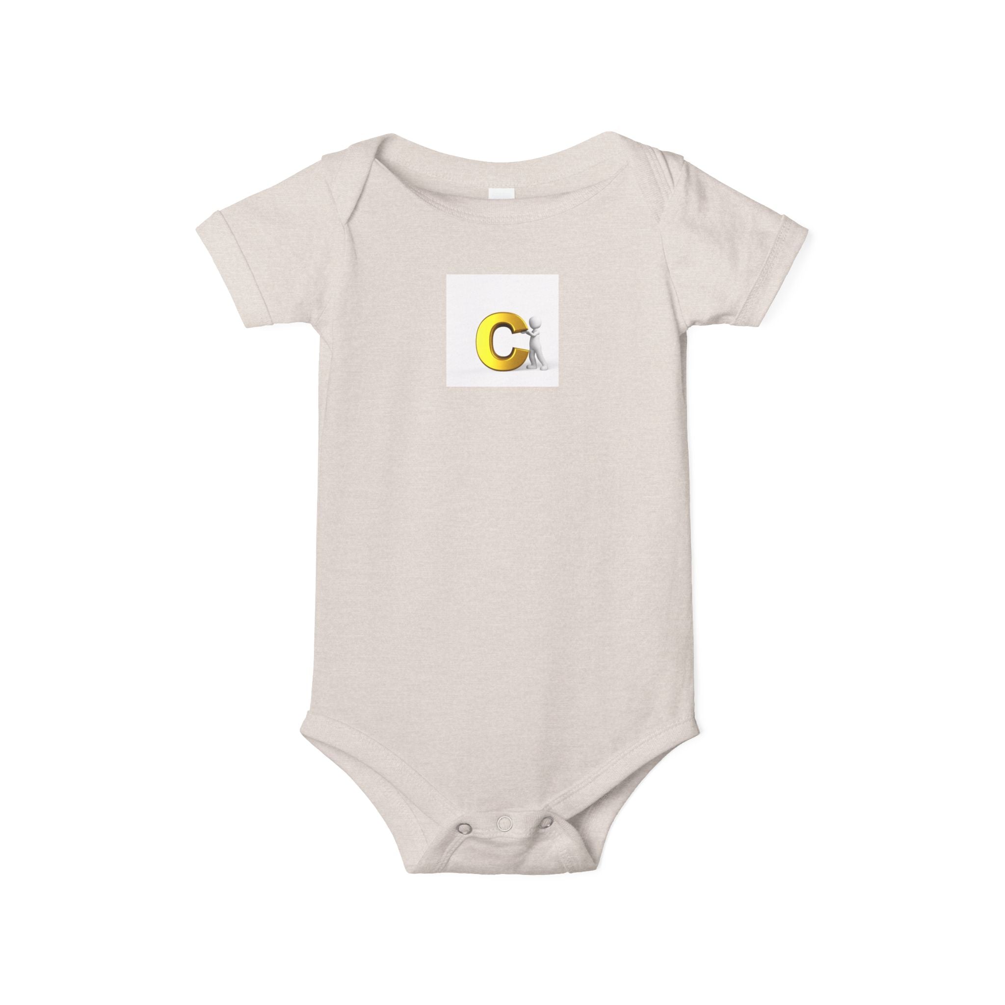 Body bébé une pièce Lettre C Poulet | Body de bébé monogramme initial