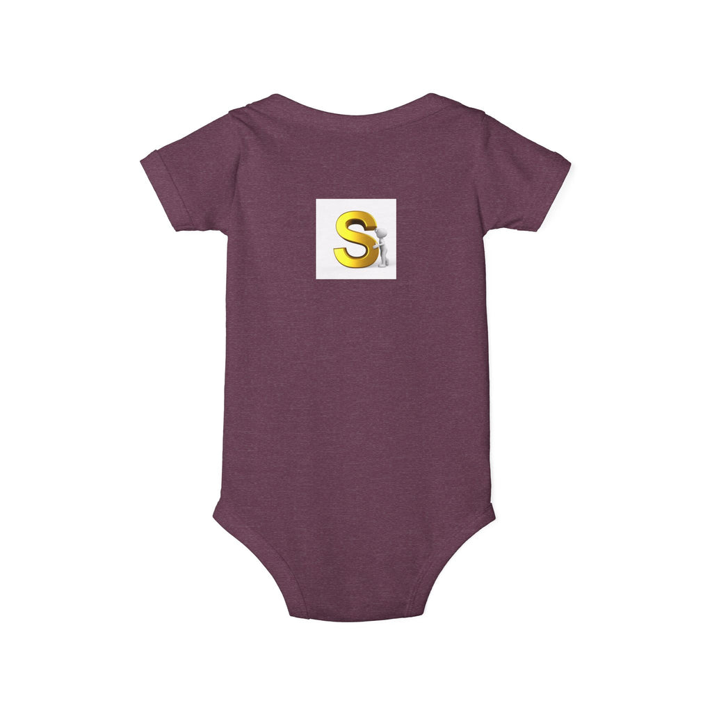 Gold Letter S Monogram Infant One Piece | Baby Bodysuit with Initial