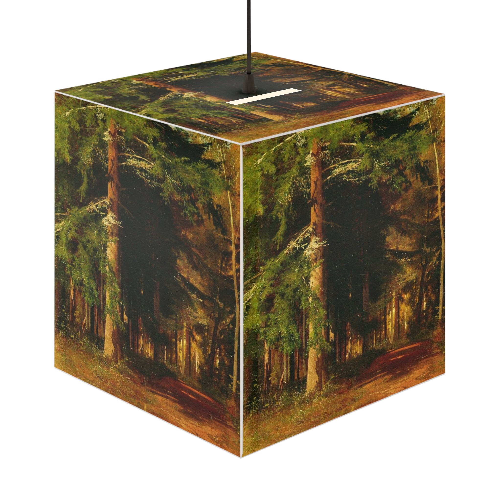 Lampe cube lumineuse forêt | Arbres, décoration nature rustique