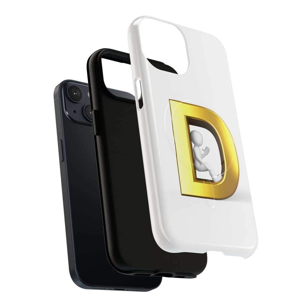 Gold Letter D Monogram Phone Case | Tough Magnetic Case