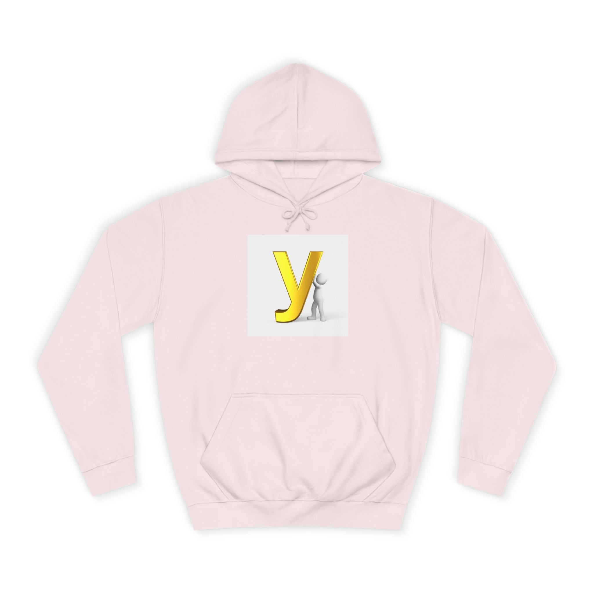 Sweat à capuche jaune 3D lettre Y | Sweat-shirt initial monogramme universitaire