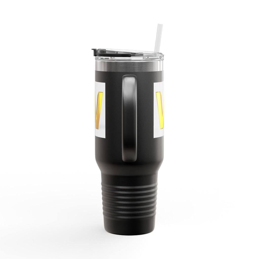 Gold 3D Letter W insulated travel mug 40oz | Monogram Initial Tumbler