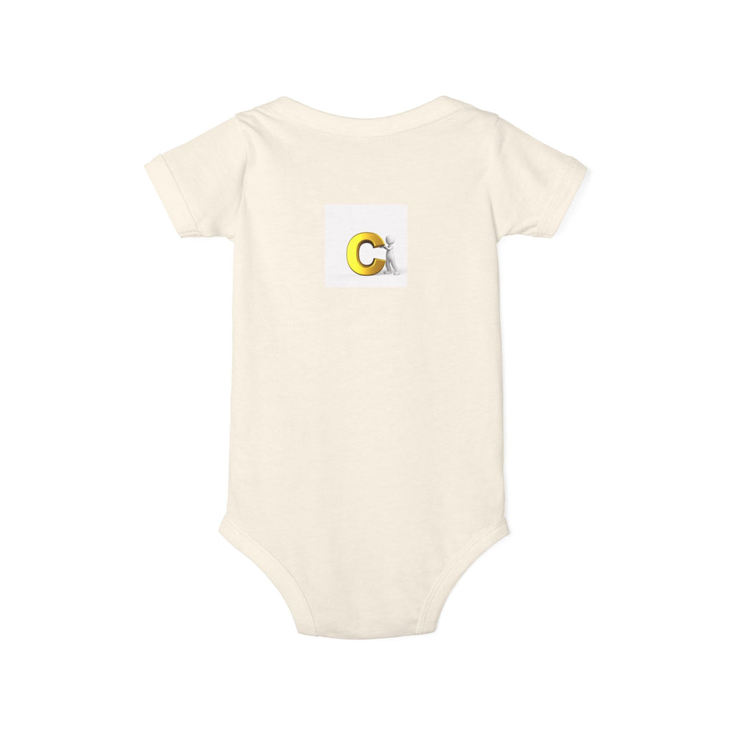 Letter C Chick Infant Onesie | Baby Monogram Initial Bodysuit