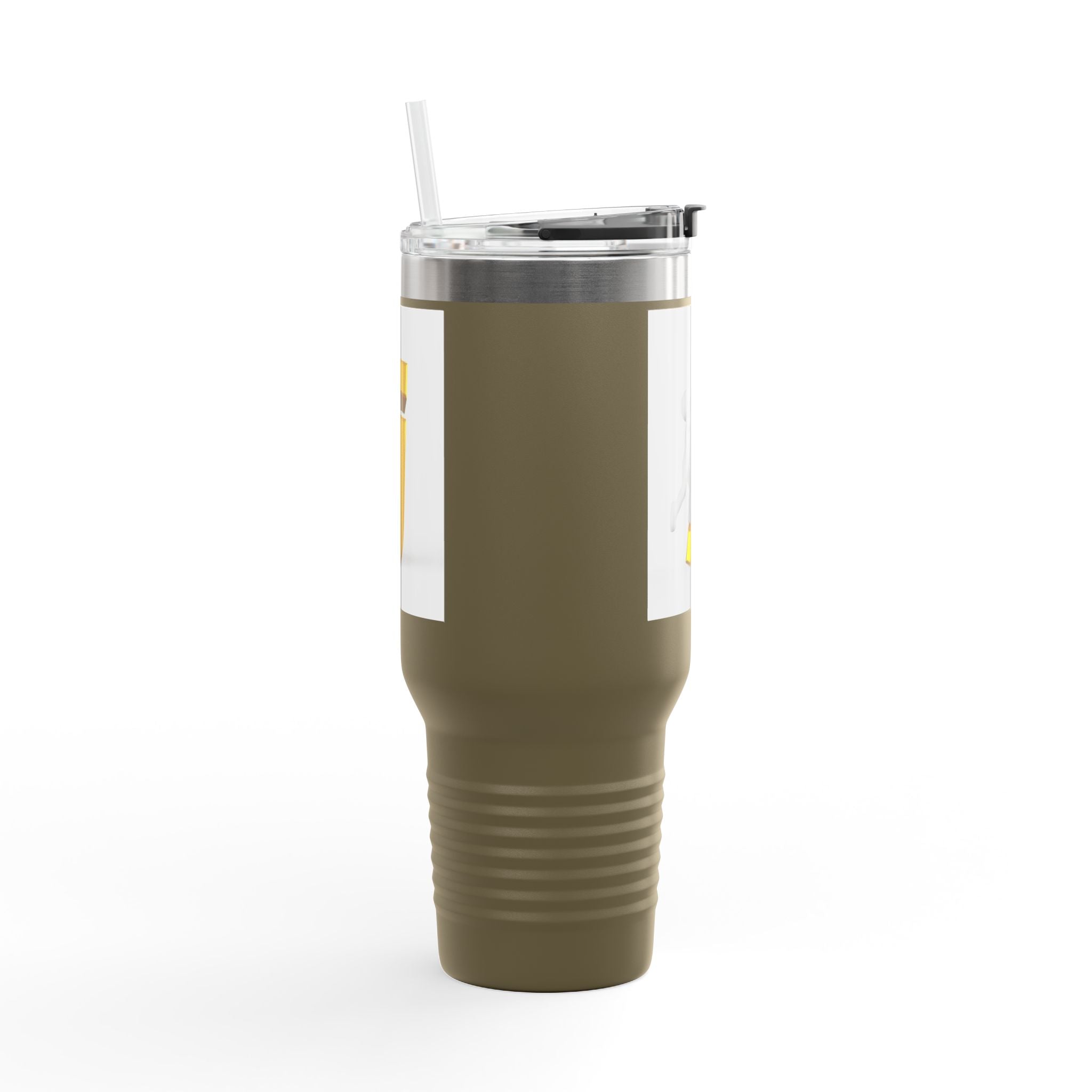Mug de voyage avec bonhomme allumette 3D poussant la lettre J | Tumbler isotherme 40 oz