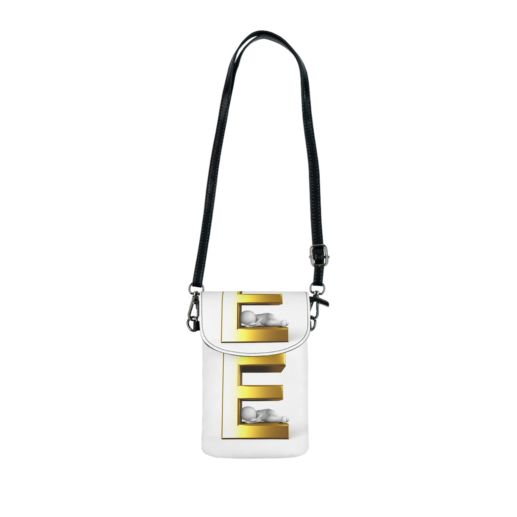 Gold Letter E Monogram Small Cell Phone Wallet | Crossbody Phone Bag