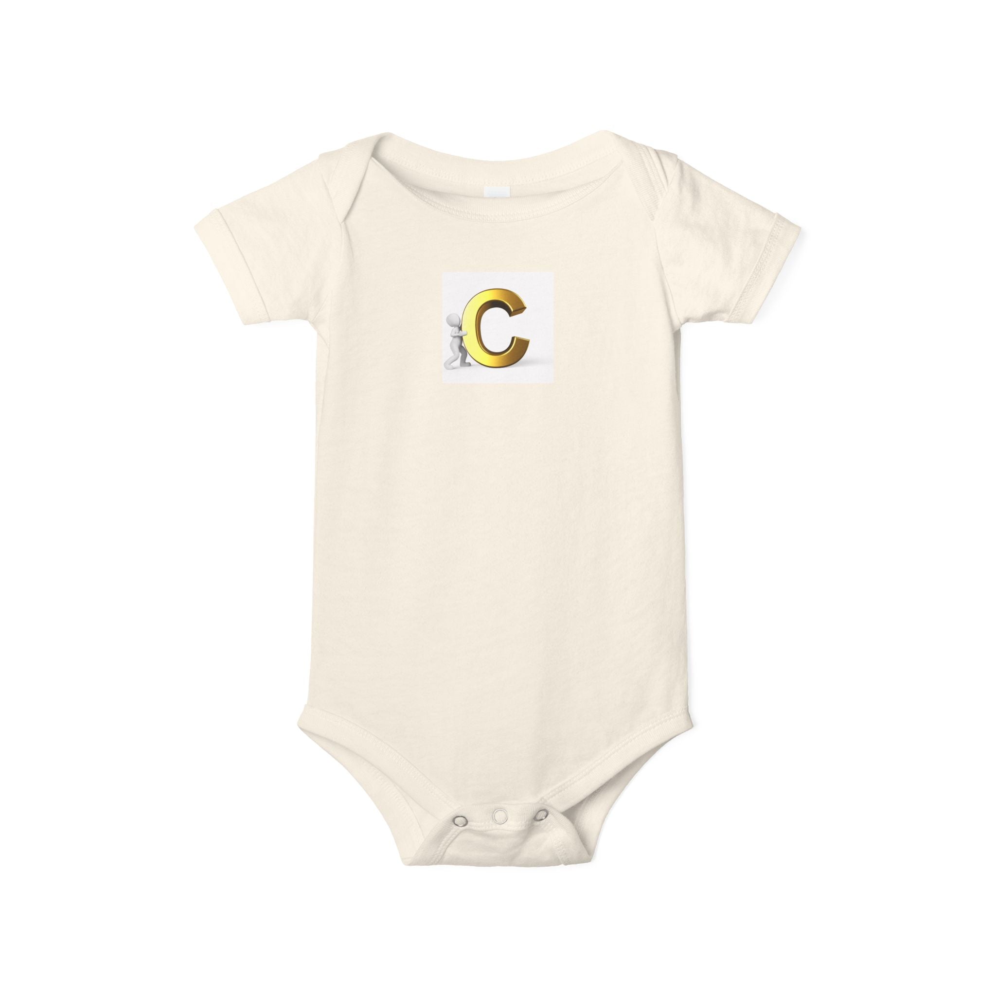 Body pour bébé Monogramme Lettre C Doré | Body bébé initiale