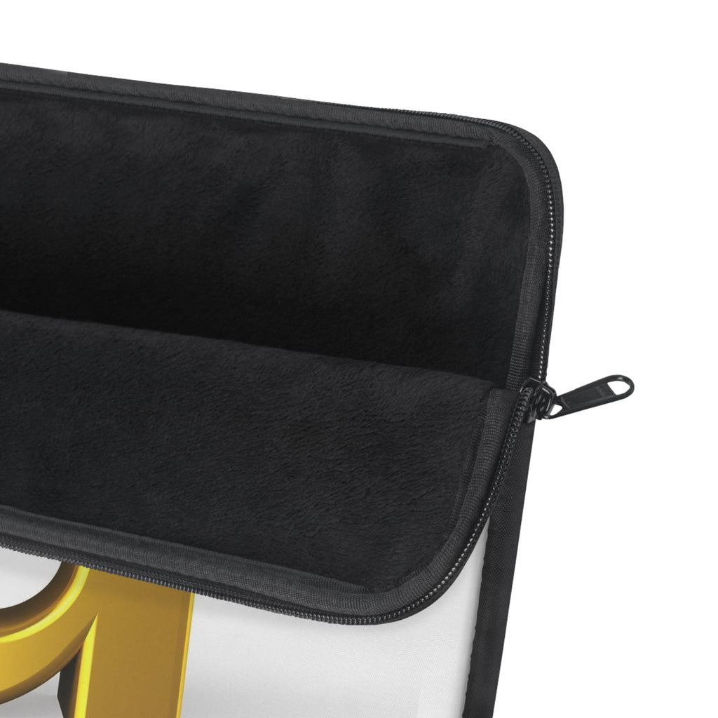 3D Gold Letter U with Figure Laptop Sleeve | Monogram Initial Case