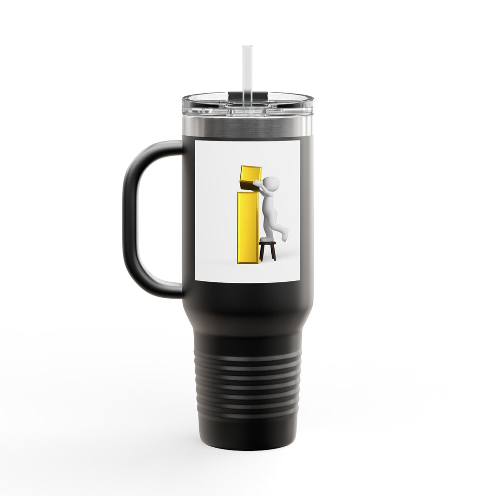3D Figure building Yellow Letter i Travel Mug | 40oz Insulated Tumbler