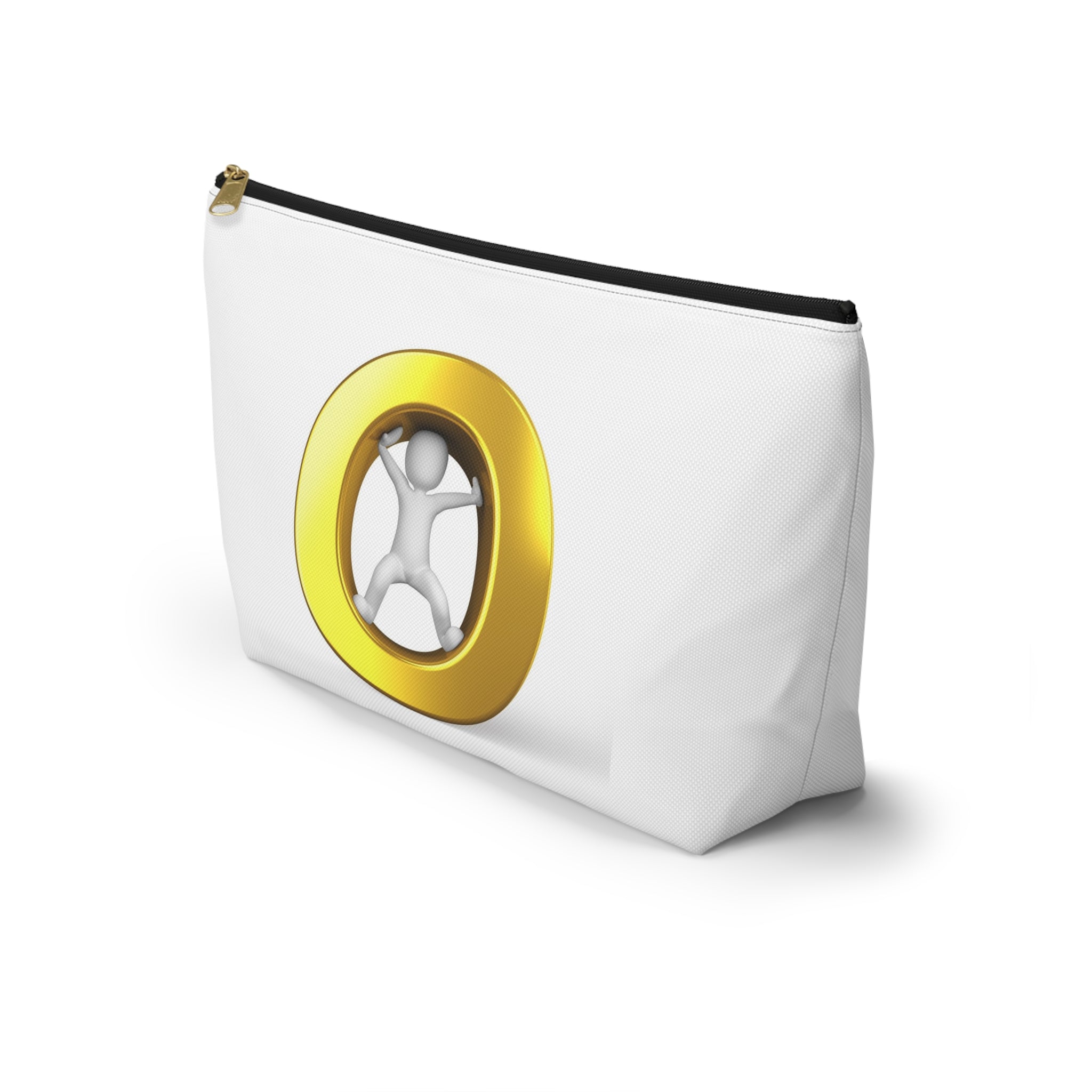 Gold Letter O Figure Accessory Pouch | T-Bottom Makeup Bag