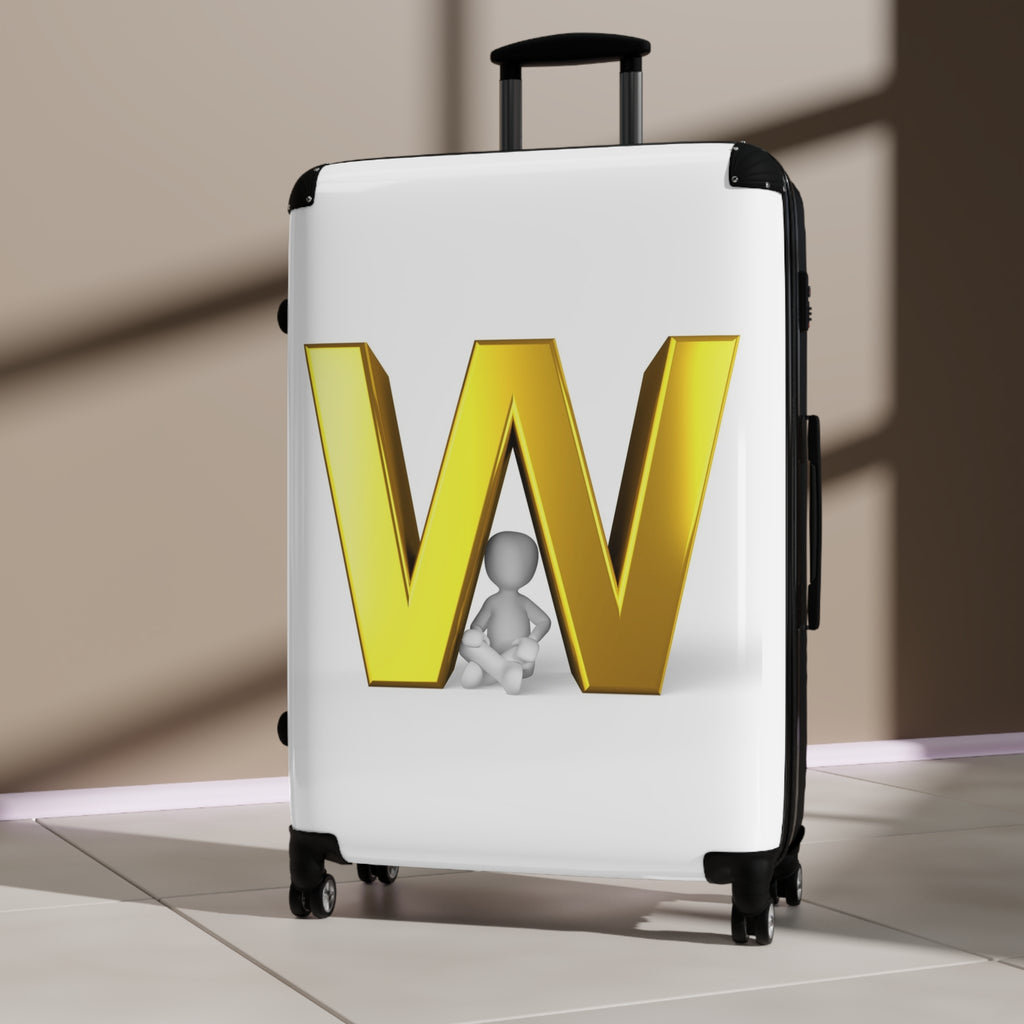 Gold Letter W Monogram Suitcase | Initial Luggage Cover
