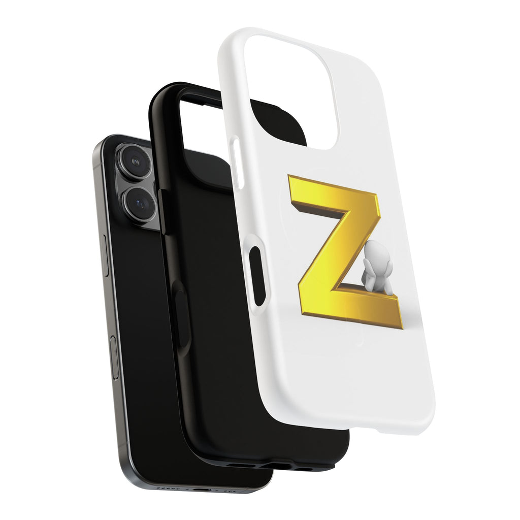 Gold 3D Letter Z Phone Case | Tough Magnetic Case, Monogram Initial