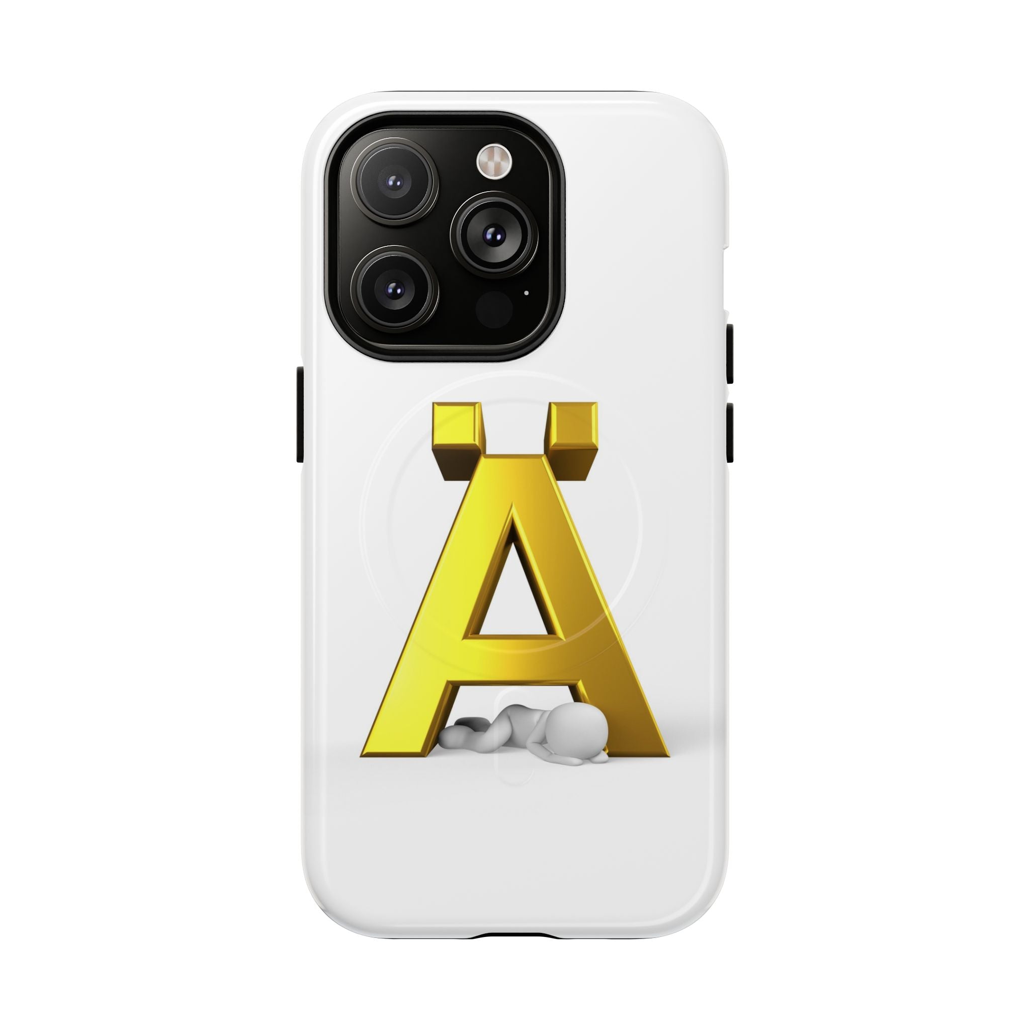 Coque de téléphone Lettre Ä Dorée | Étui magnétique renforcé, Monogramme initial