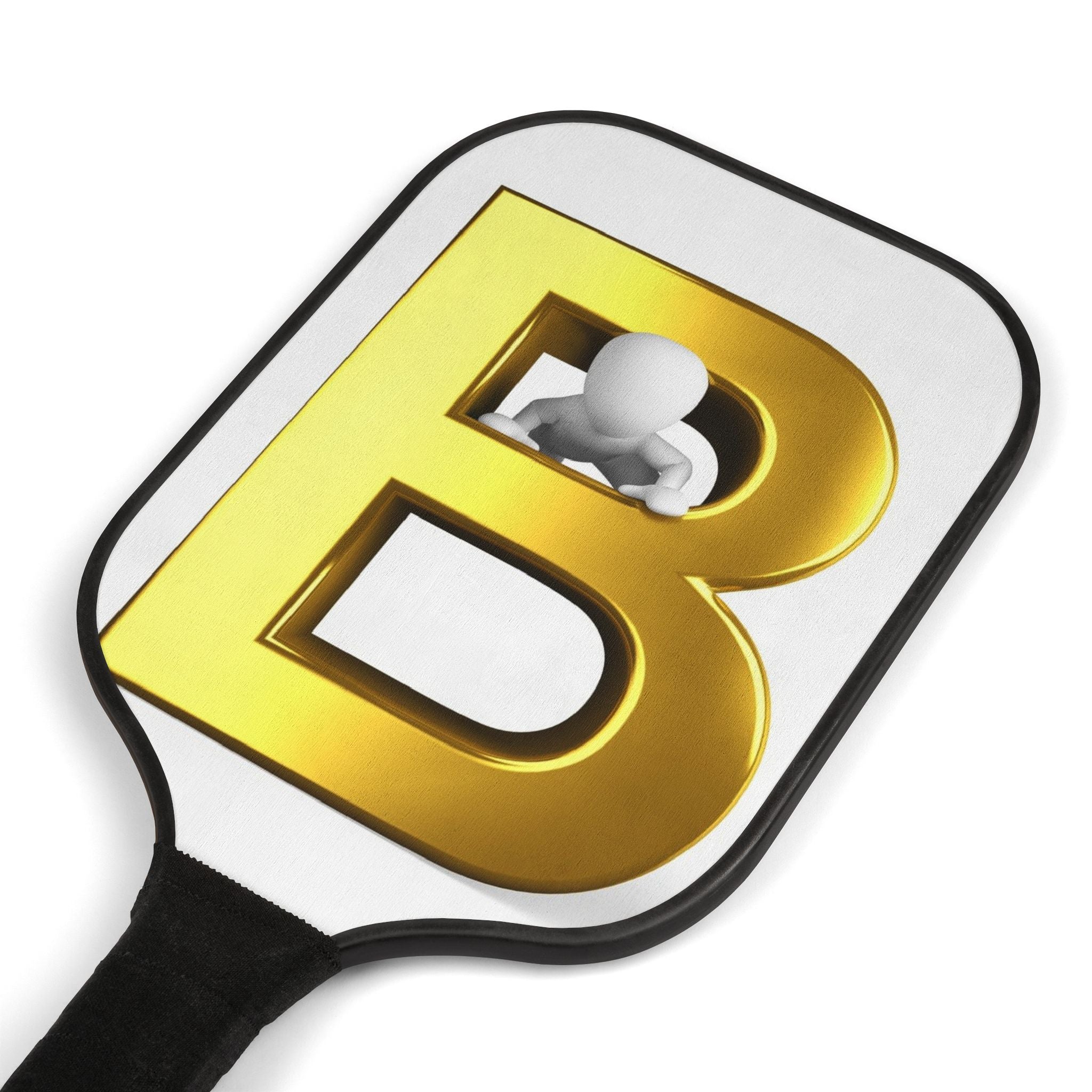 Gold Letter B Pickleball Paddle