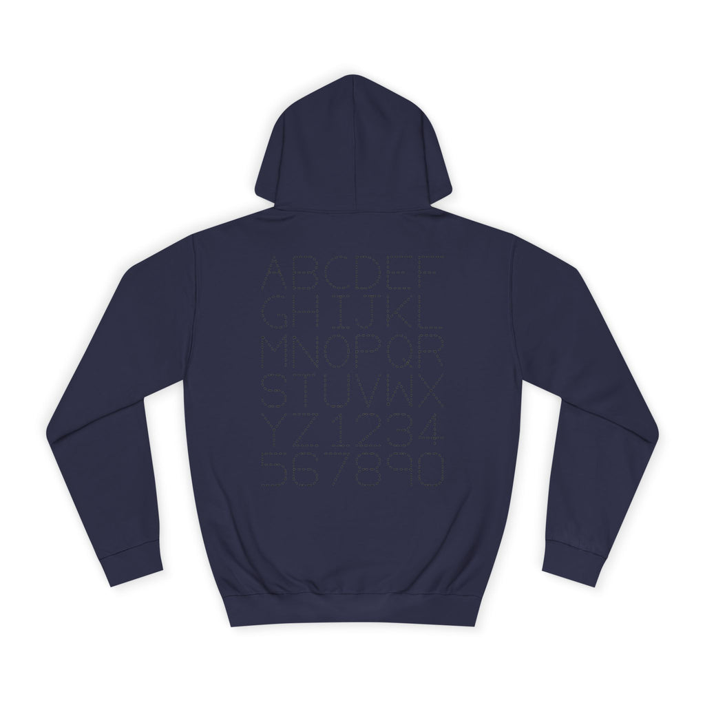 College Dotted Alphabet Hoodie | Campus Sweatshirt, Collegiate Style