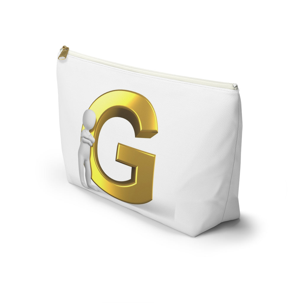 Gold Letter G Monogram Accessory Pouch | Initial Makeup Bag