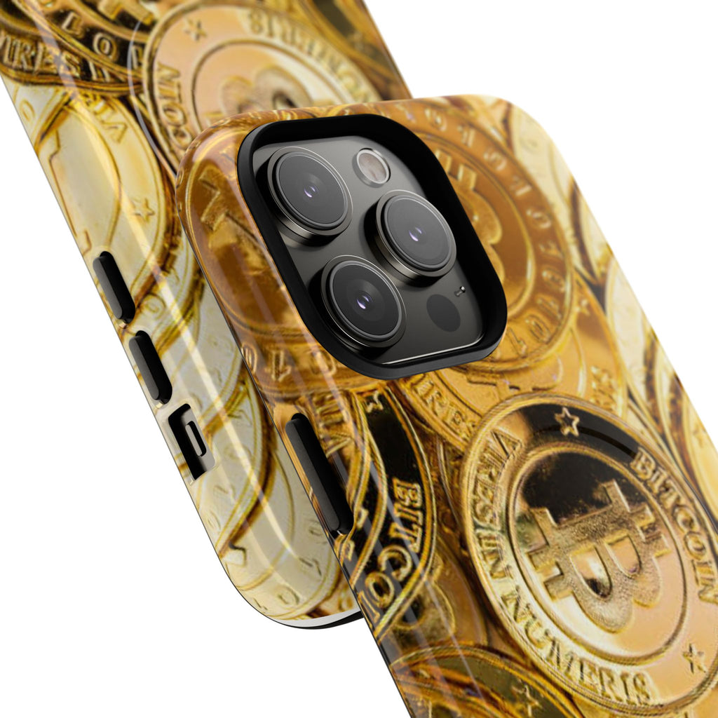 Gold Bitcoin Coins Phone Case | Tough Magnetic Case