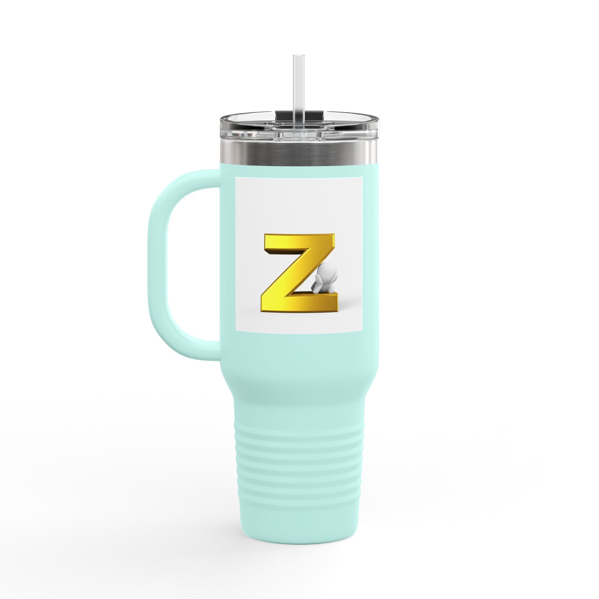 Gold Letter Z Monogram Travel Mug | 40oz Insulated Tumbler