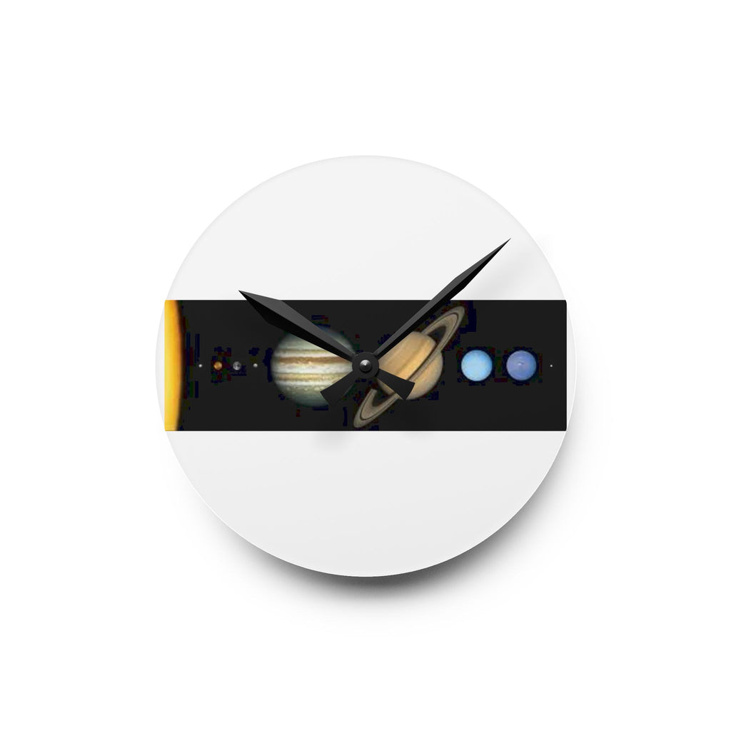 Solar System Planets Acrylic Wall Clock | Space Planet Design