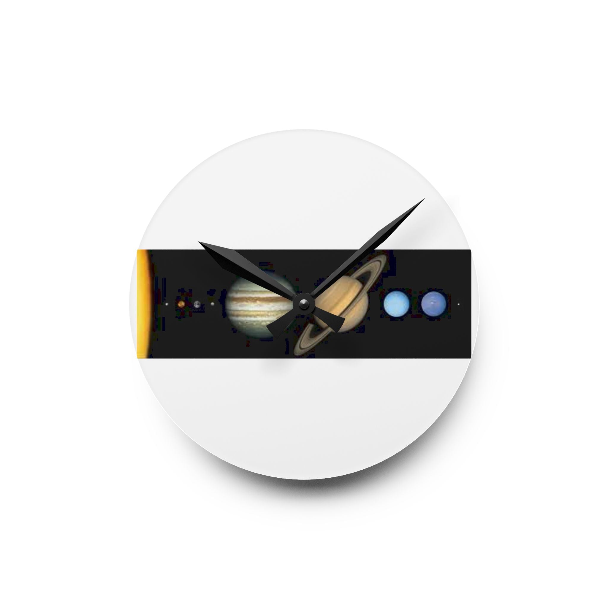 Solar System Planets Acrylic Wall Clock | Space Planet Design