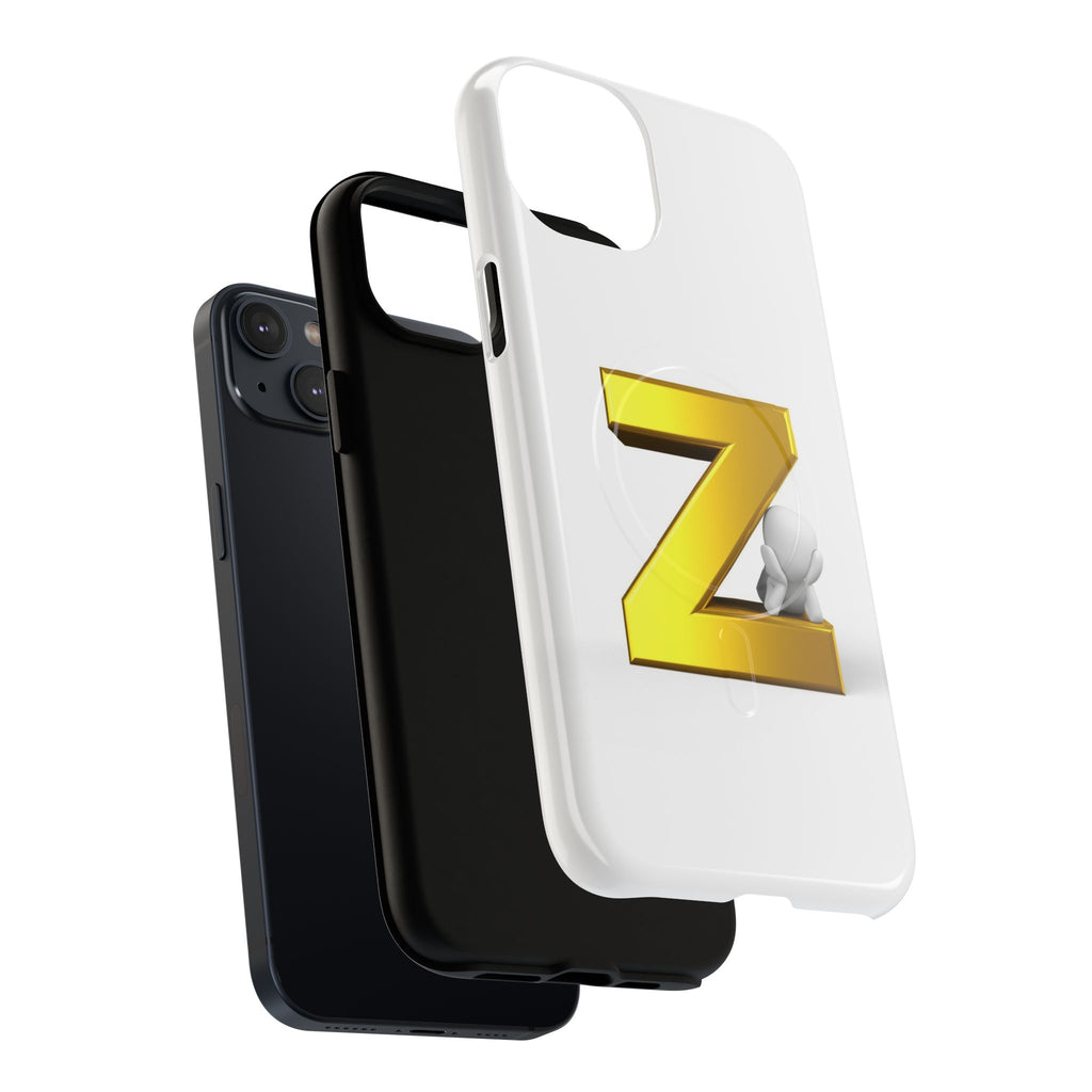 Gold 3D Letter Z Phone Case | Tough Magnetic Case, Monogram Initial