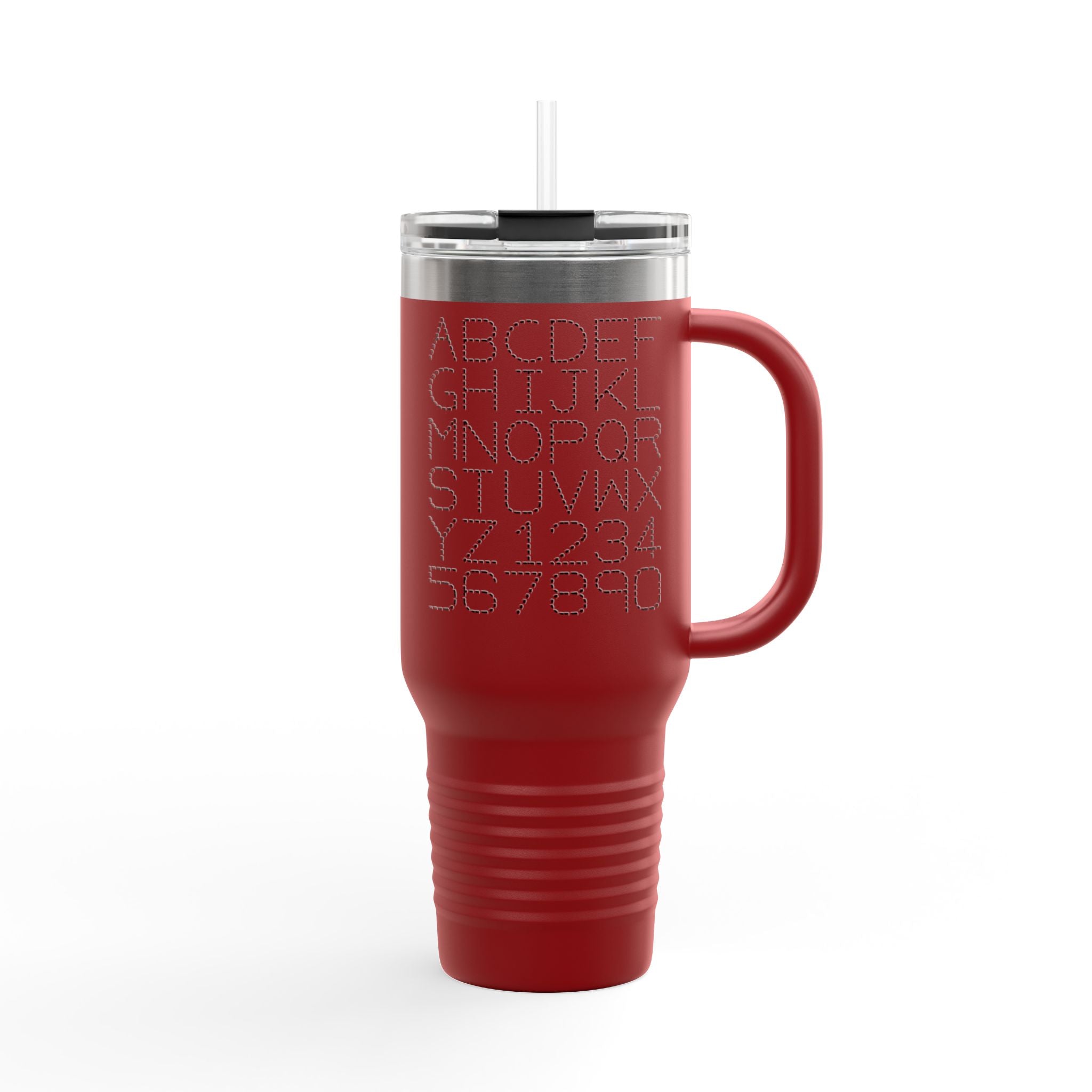 Alphabet Letters and Numbers Insulated Travel Mug | 40oz Tumbler