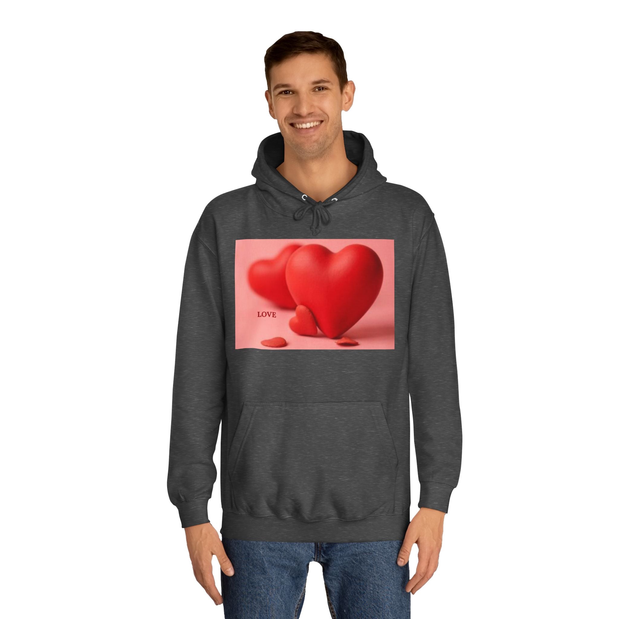 Cute 3D Heart Illustration Hoodie | Love Graphic Pullover