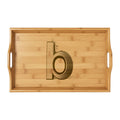 Lowercase Monogram b Bamboo Serving Tray | Engraved Initial Letter Tray