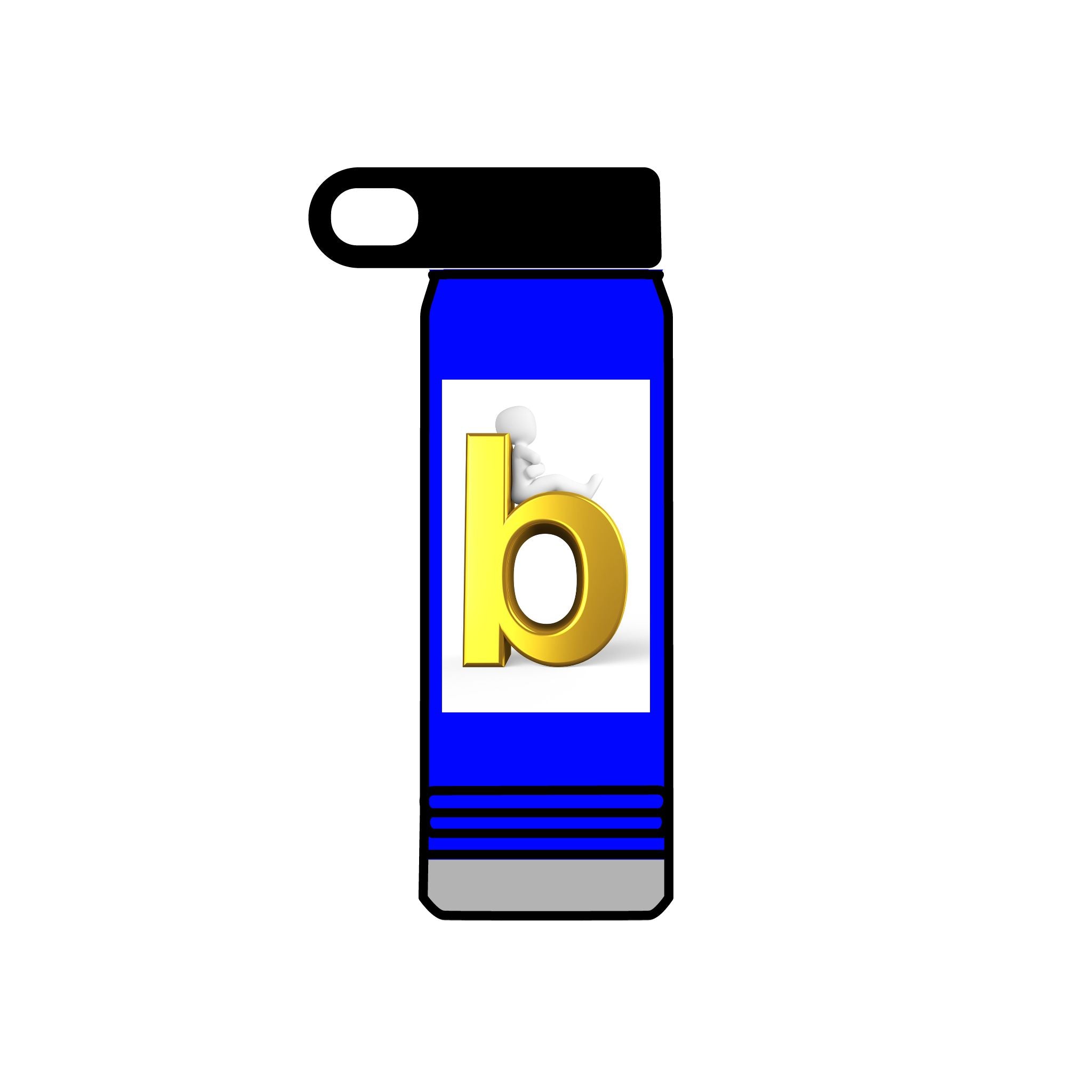 Bouteille d'eau Monogramme Lettre B Dorée | Bouteille isotherme 590 ml