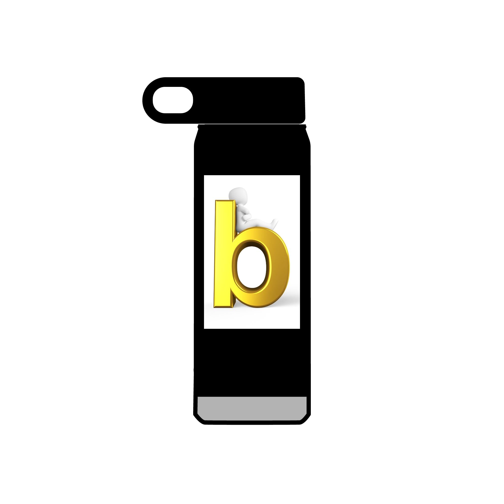 Bouteille d'eau Monogramme Lettre B Dorée | Bouteille isotherme 590 ml