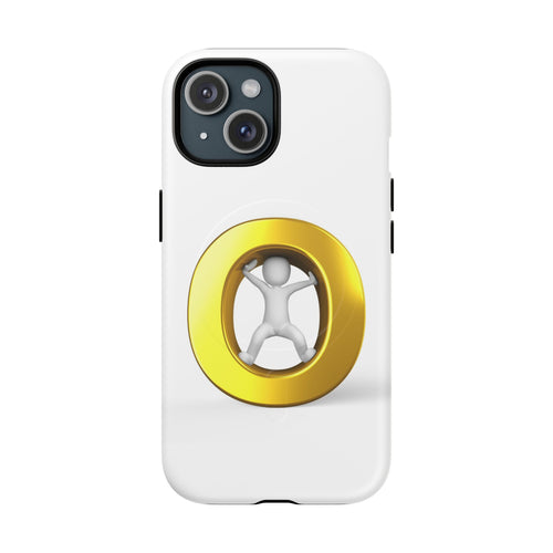 Coque de téléphone à motif lettre O en or 3D | Coque magnétique robuste
