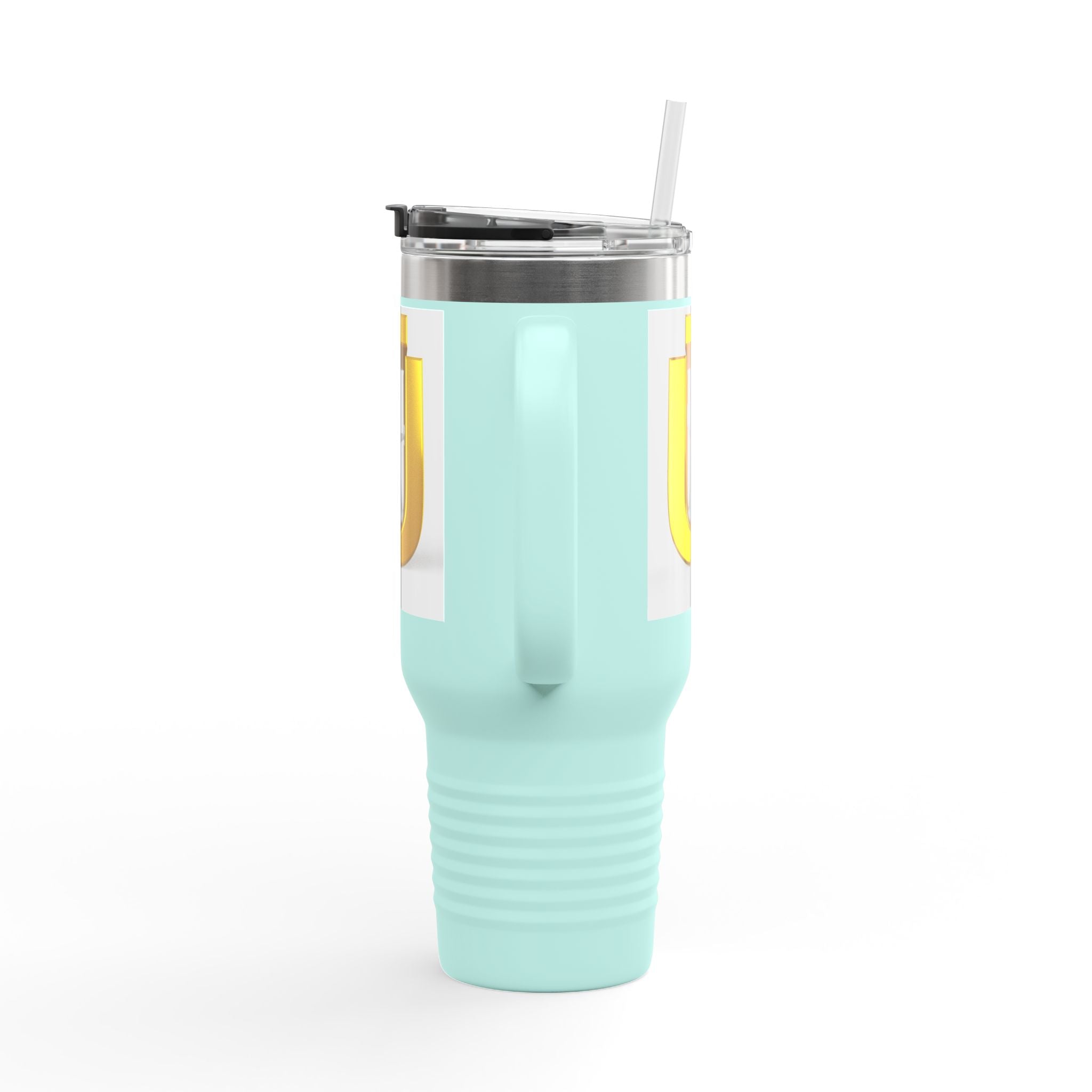 Golden Letter Ü with Figure 40oz Travel Mug | Insulated Tumbler