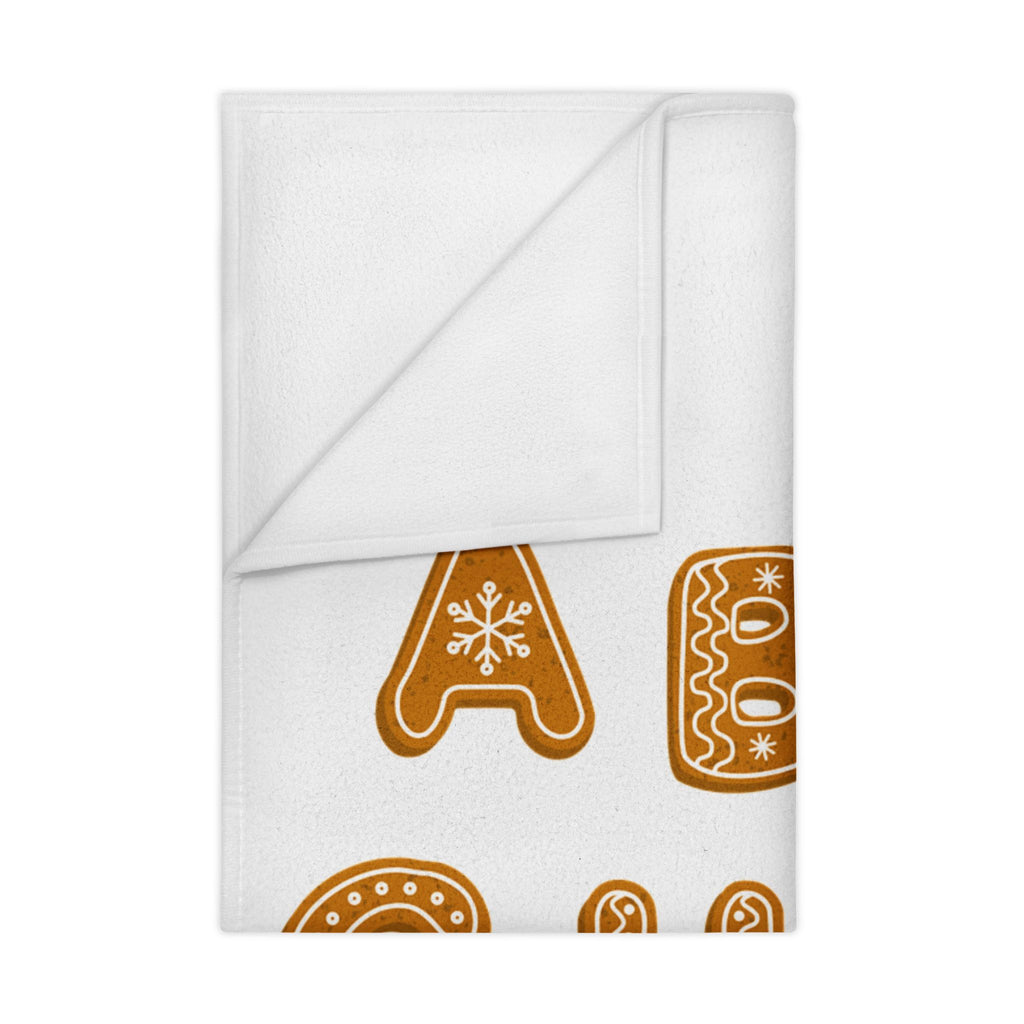 Gingerbread Alphabet Toddler Blanket | Letter ABC Nursery Decor