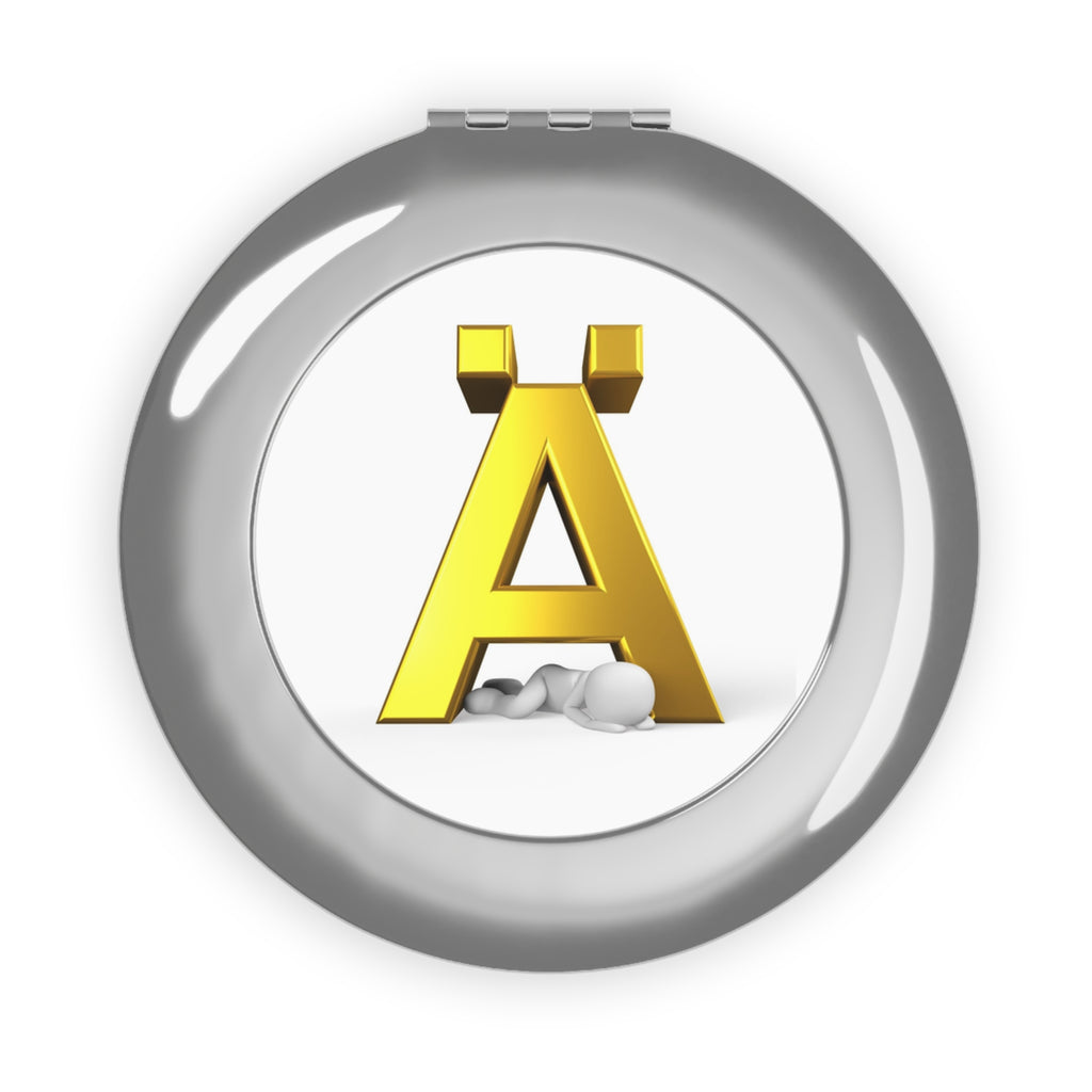 Gold Letter Ä Initial Compact Travel Mirror | Monogram Pocket Mirror