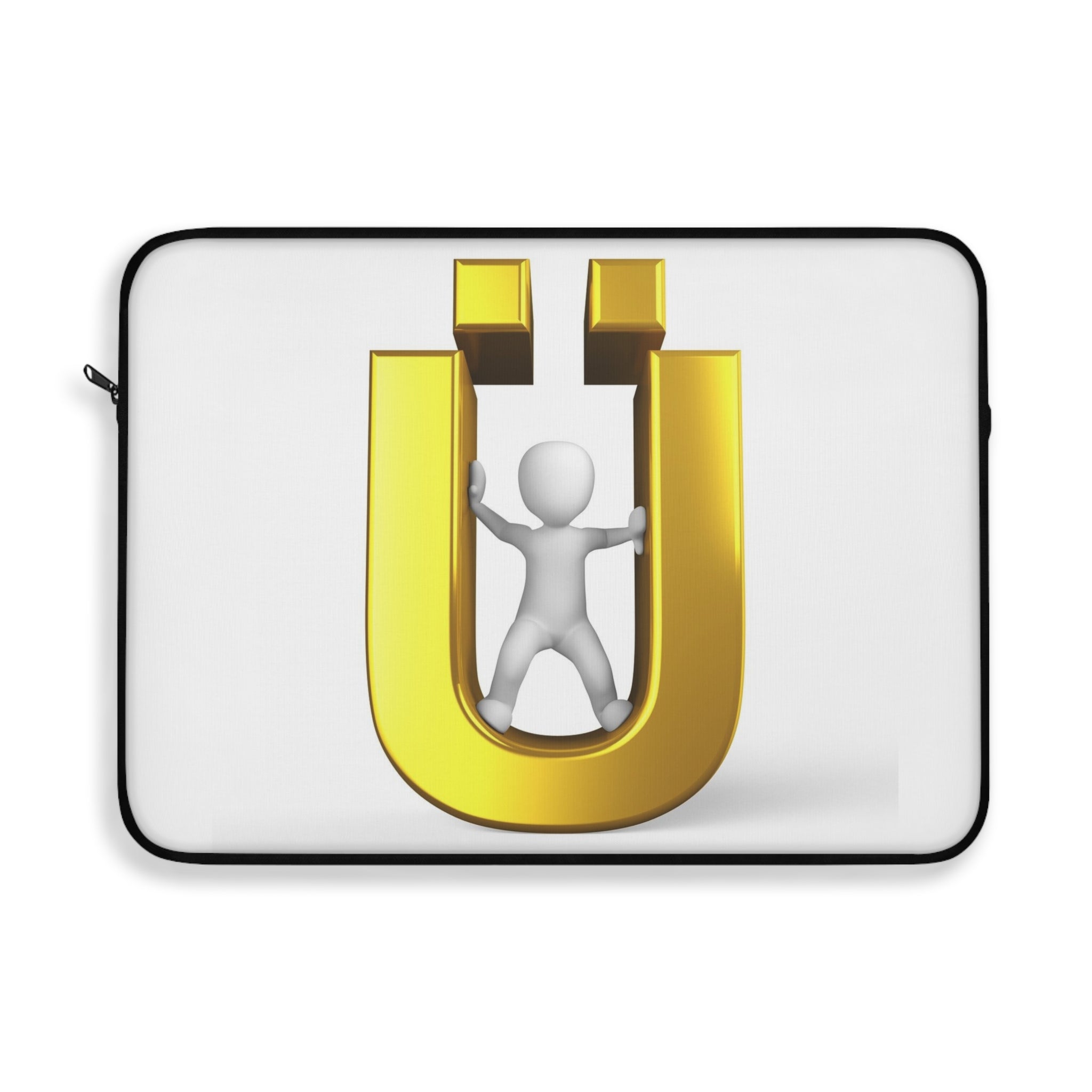 Gold Letter Ü with Figure Laptop Sleeve | Initial Case