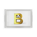Gold Letter B Monogram Acrylic Serving Tray | Initial B Decor
