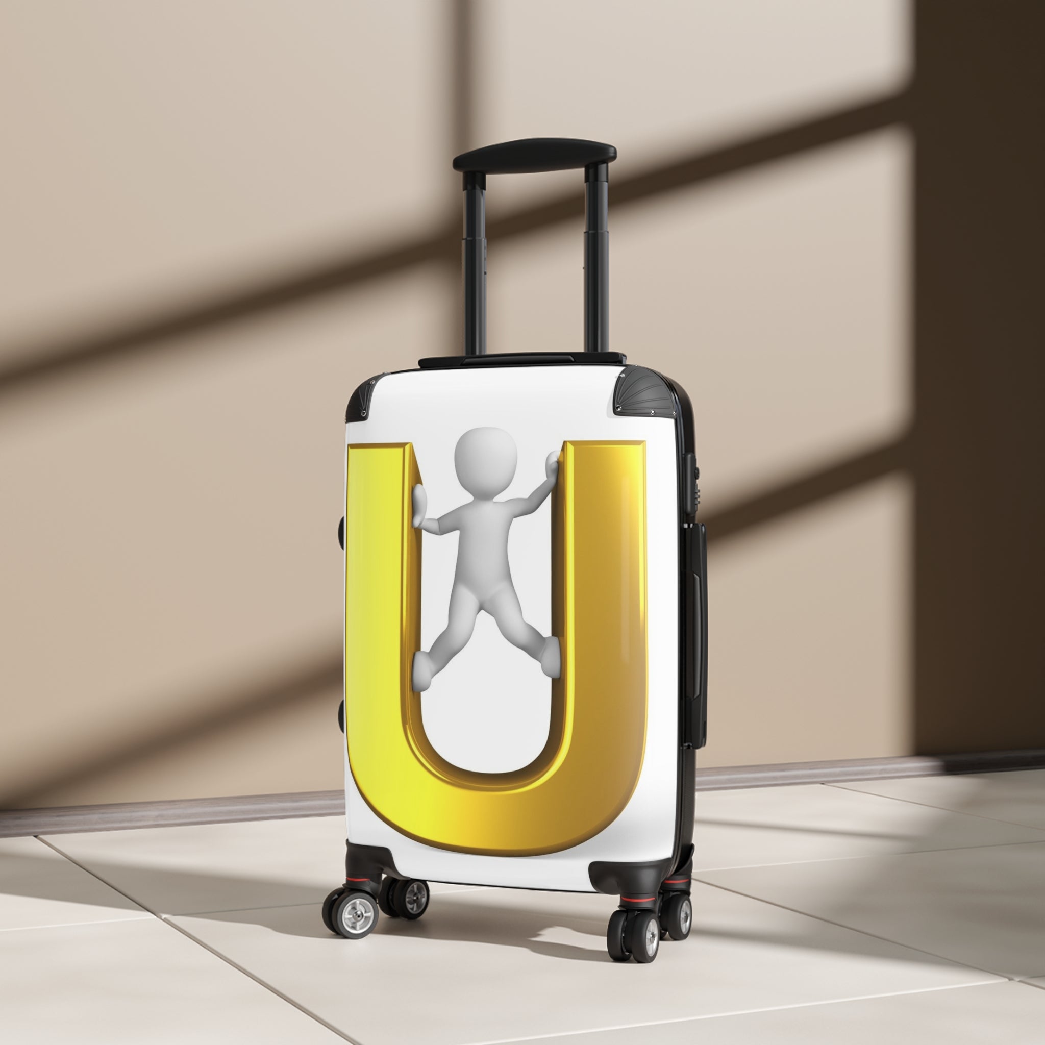Gold Letter U Luggage Cover Suitcase | Monogram Travel Accessory