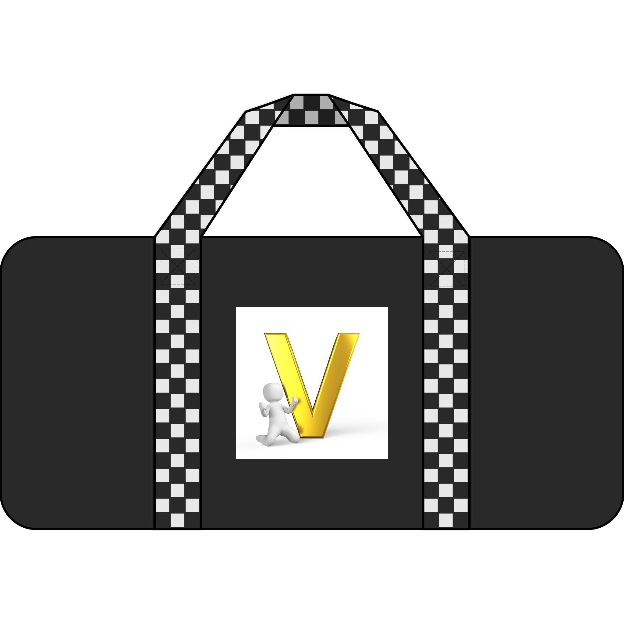 Gold Letter V Monogram Tripper Duffel Bag | Checkered or Camo Strap