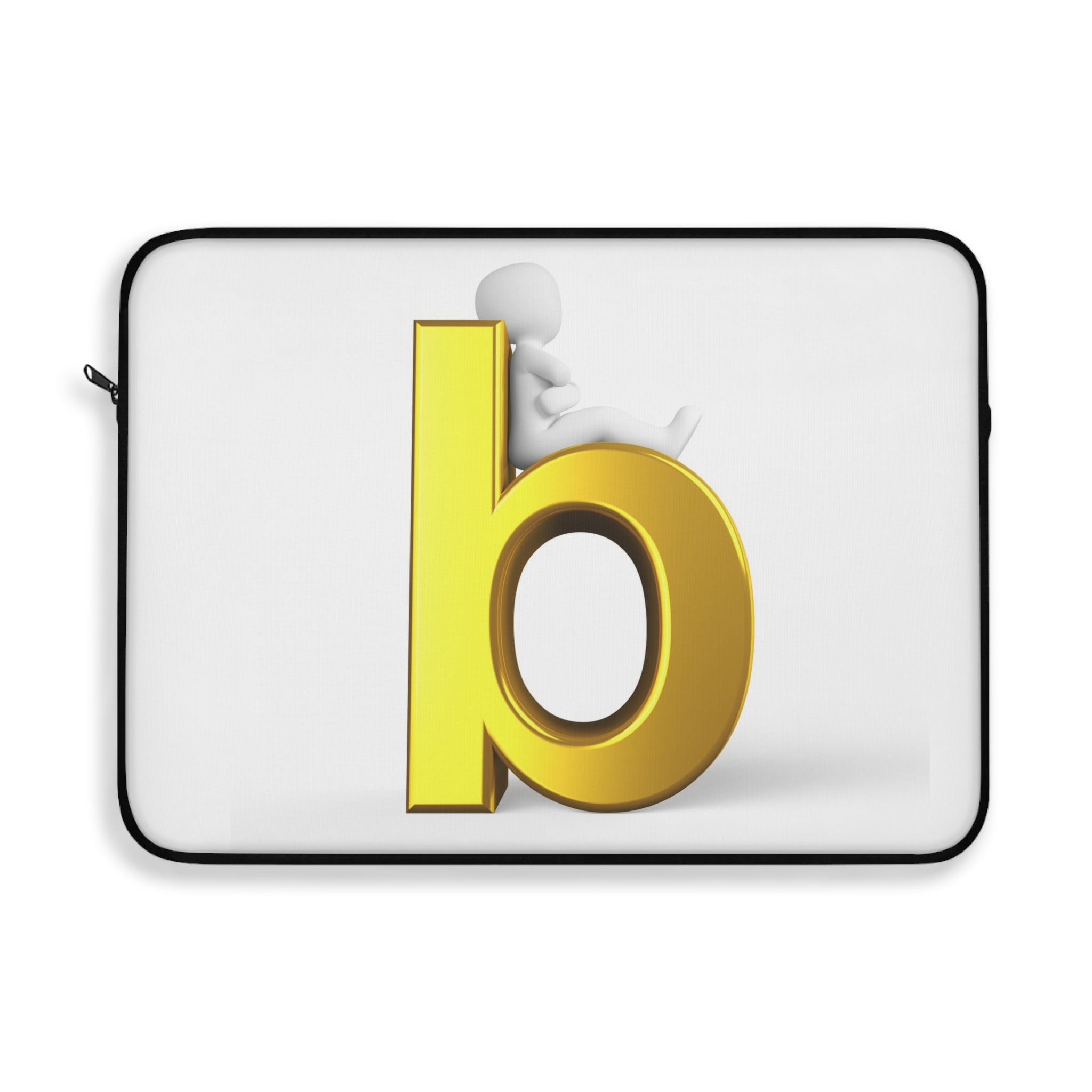 Housse d'ordinateur portable Lettre B Dorée | Étui Initiales Monogramme Minimaliste