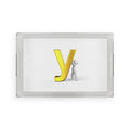 Gold Letter Y Monogram Acrylic Serving Tray | Personalized Initial Decor