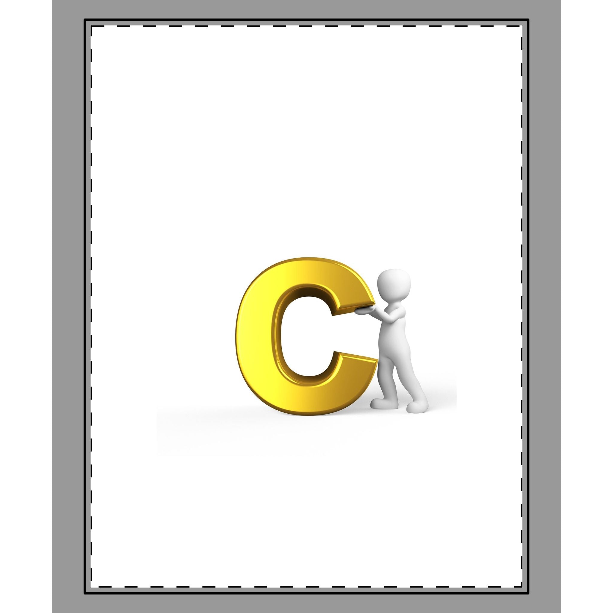 Woven-Style Coverlet | 3D Gold Letter C