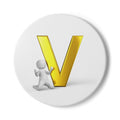 Gold Letter V Monogram Coaster | Ceramic, Cork Back