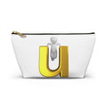 3D Stick Figure Climbing Gold Letter U Accessory Pouch
