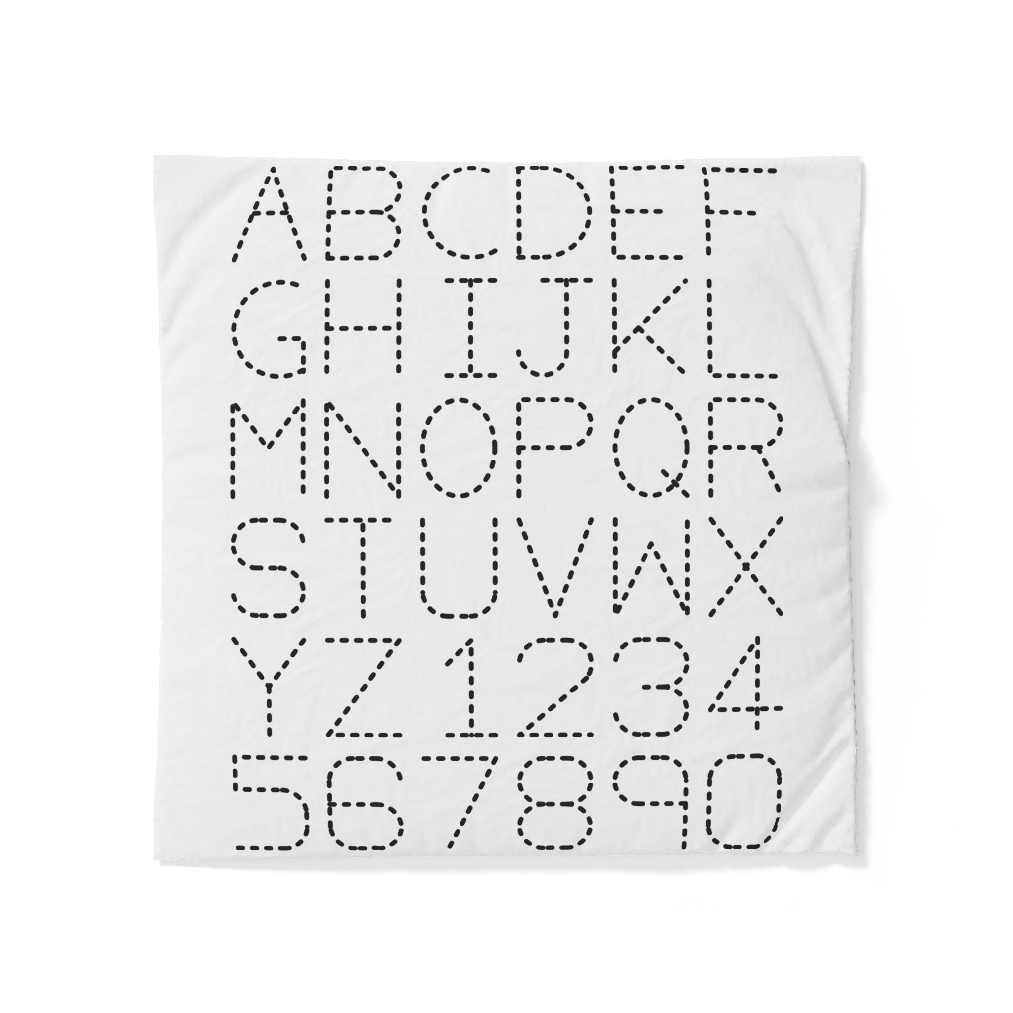 Housse de couette Alphabet et Chiffres à pois | Parure de lit typographique moderne