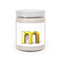 Gold Letter M Monogram Candle 9oz Soy Candle | White Lid